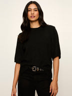 perfect sequin sweater tee in black