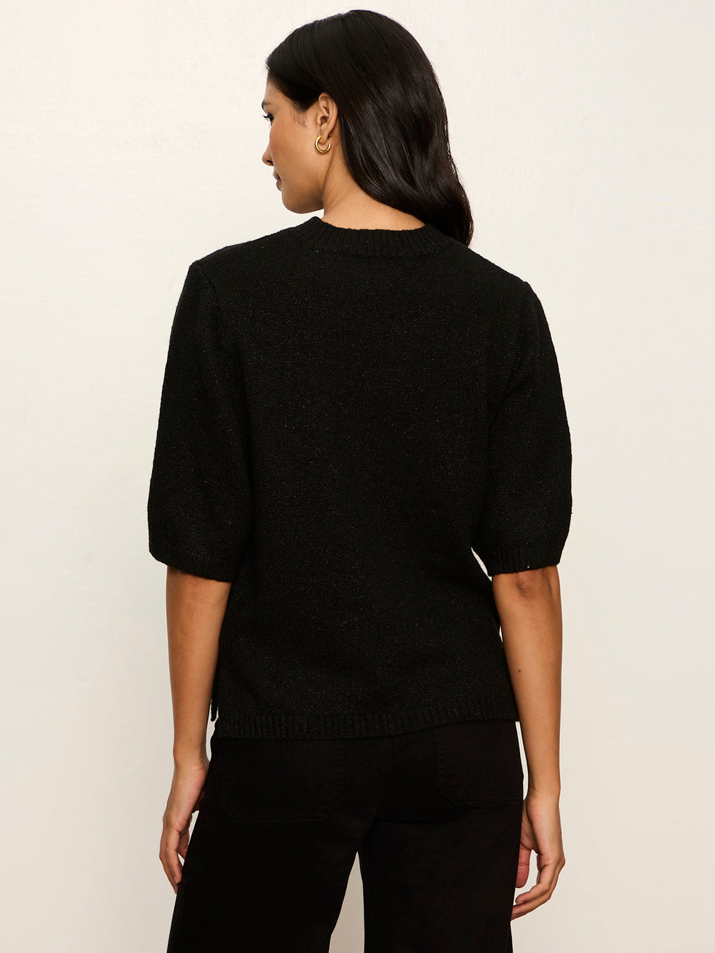 perfect sequin sweater tee in black