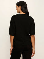 perfect sequin sweater tee in black