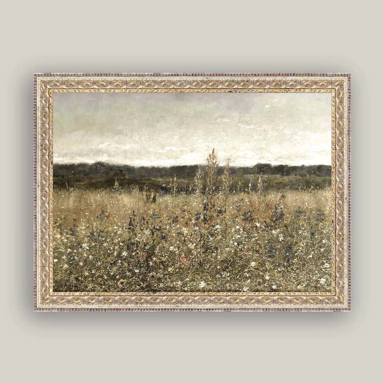 wildflower field framed art - size options