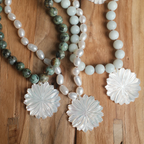 martha flower necklace in turquoise