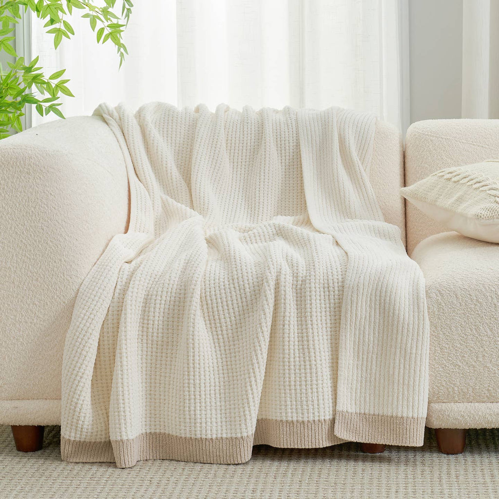 reversible chenille waffle throw - 50x60