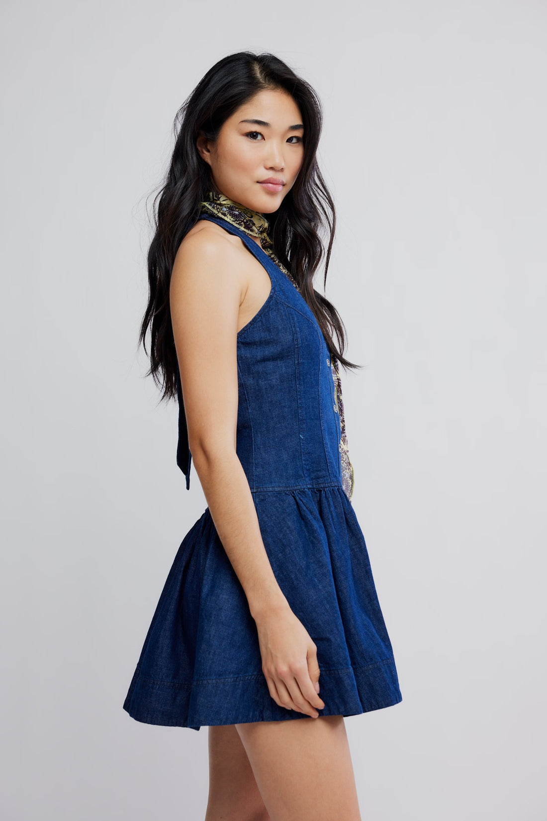 clean break denim mini in night