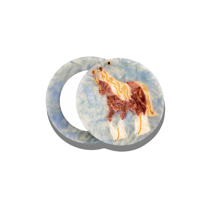 hand painted compact mirror
