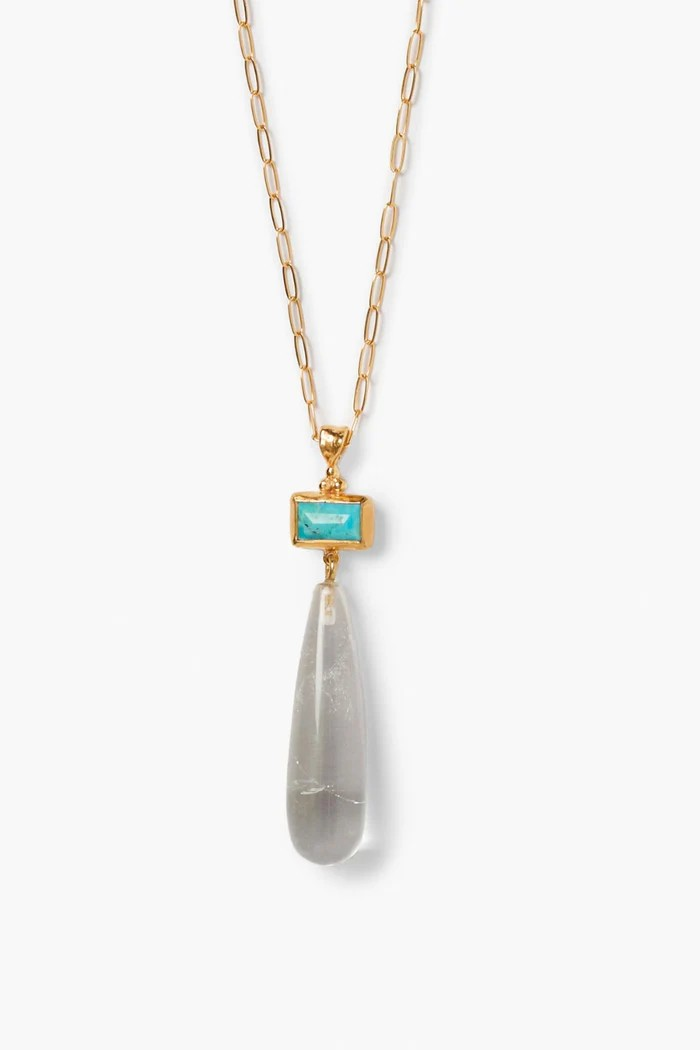 messina necklace in clear quartz