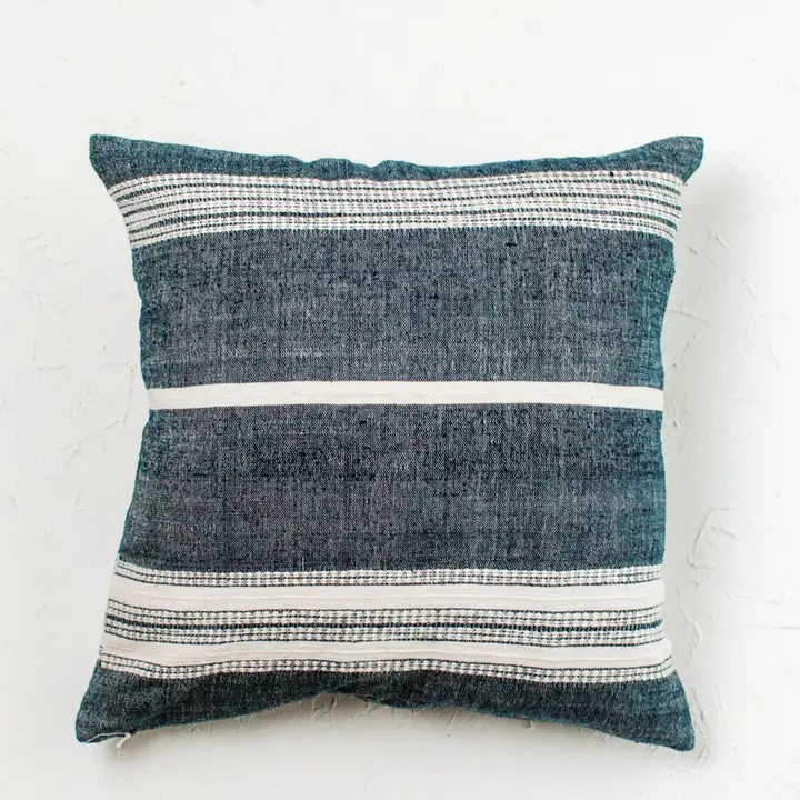 18" aden cotton throw pillow gray + cream