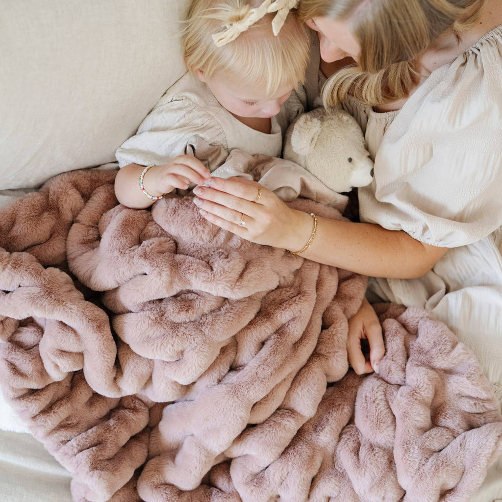 montana coles ruched throw in blush