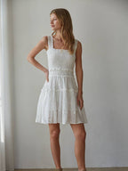 woven cotton eyelet dress