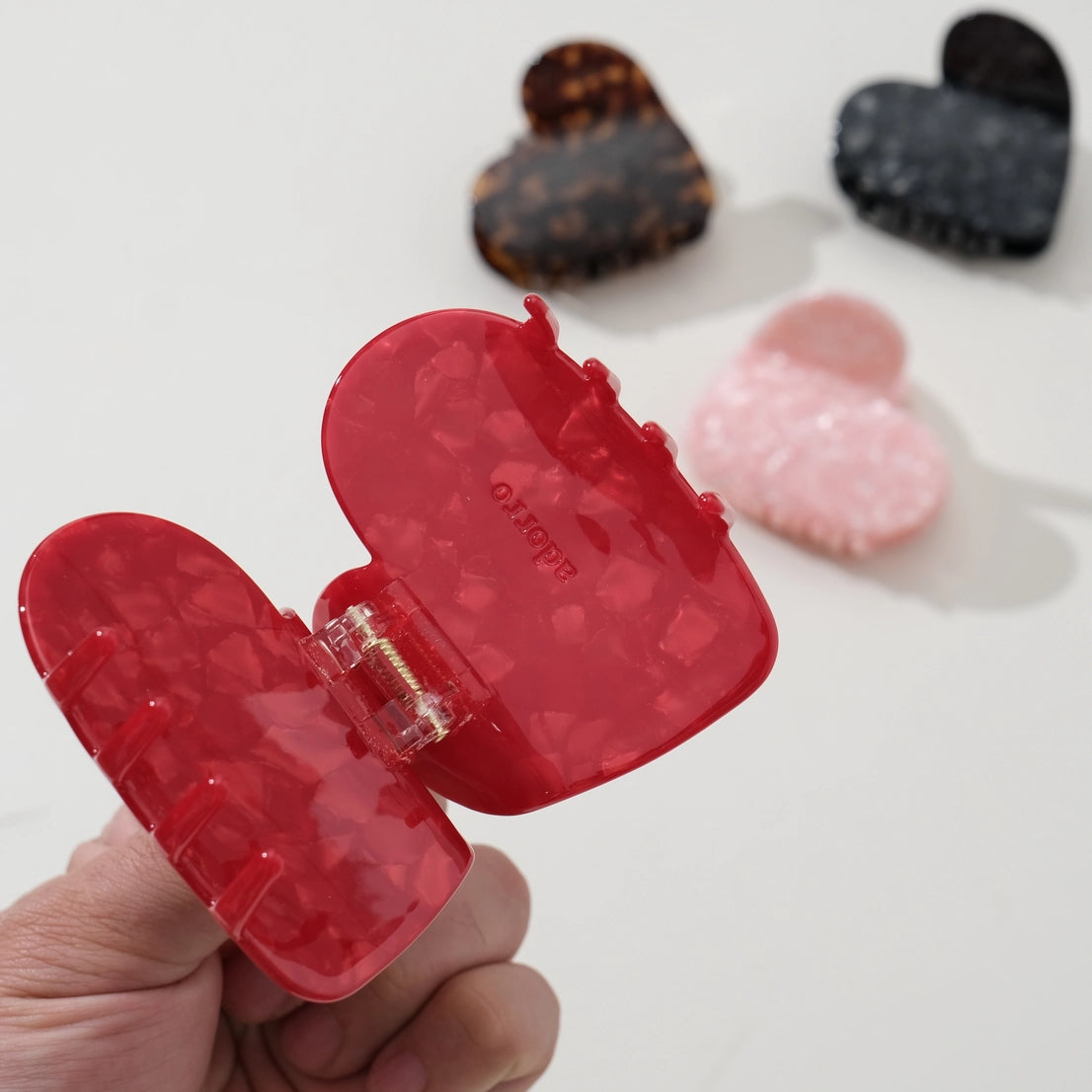 valentine's heart claw clip - large