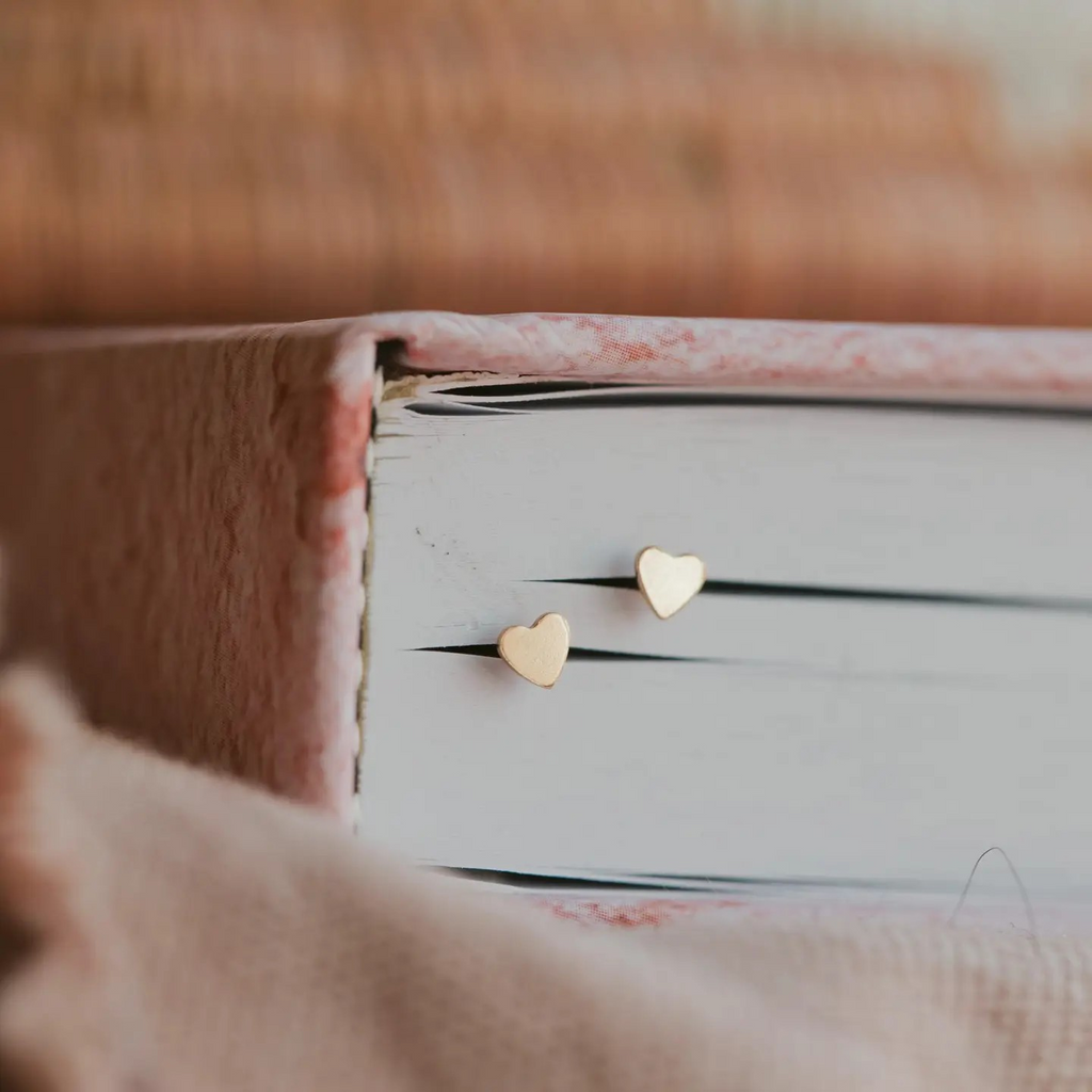 tiny heart studs