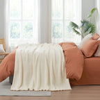 reversible microfiber waffle knit throw