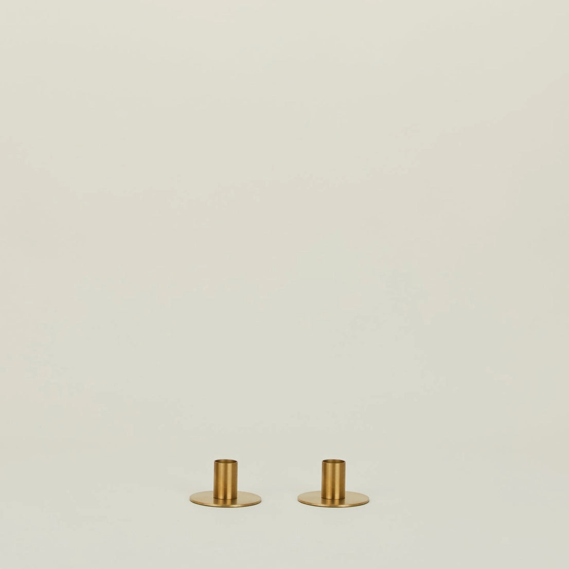 essential brass candle holders - set of two