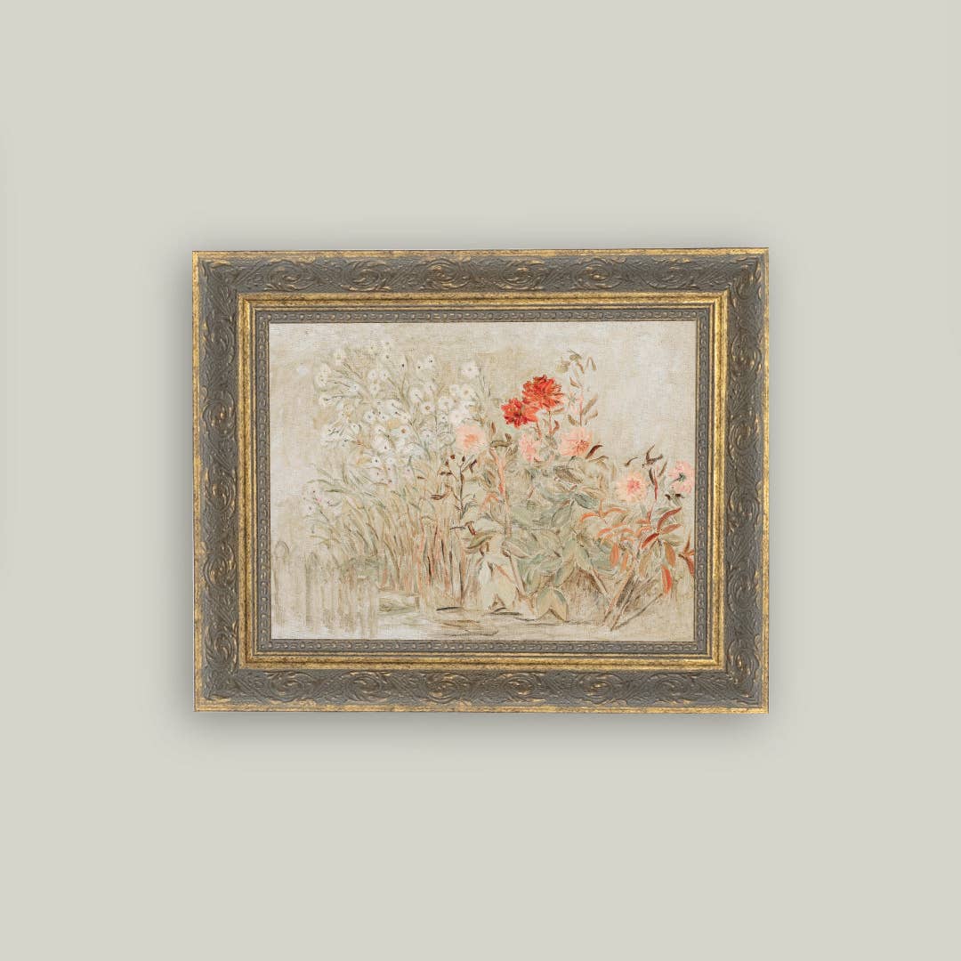 garden framed antique art - size options