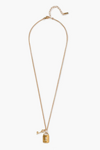 mini padlock necklace in gold