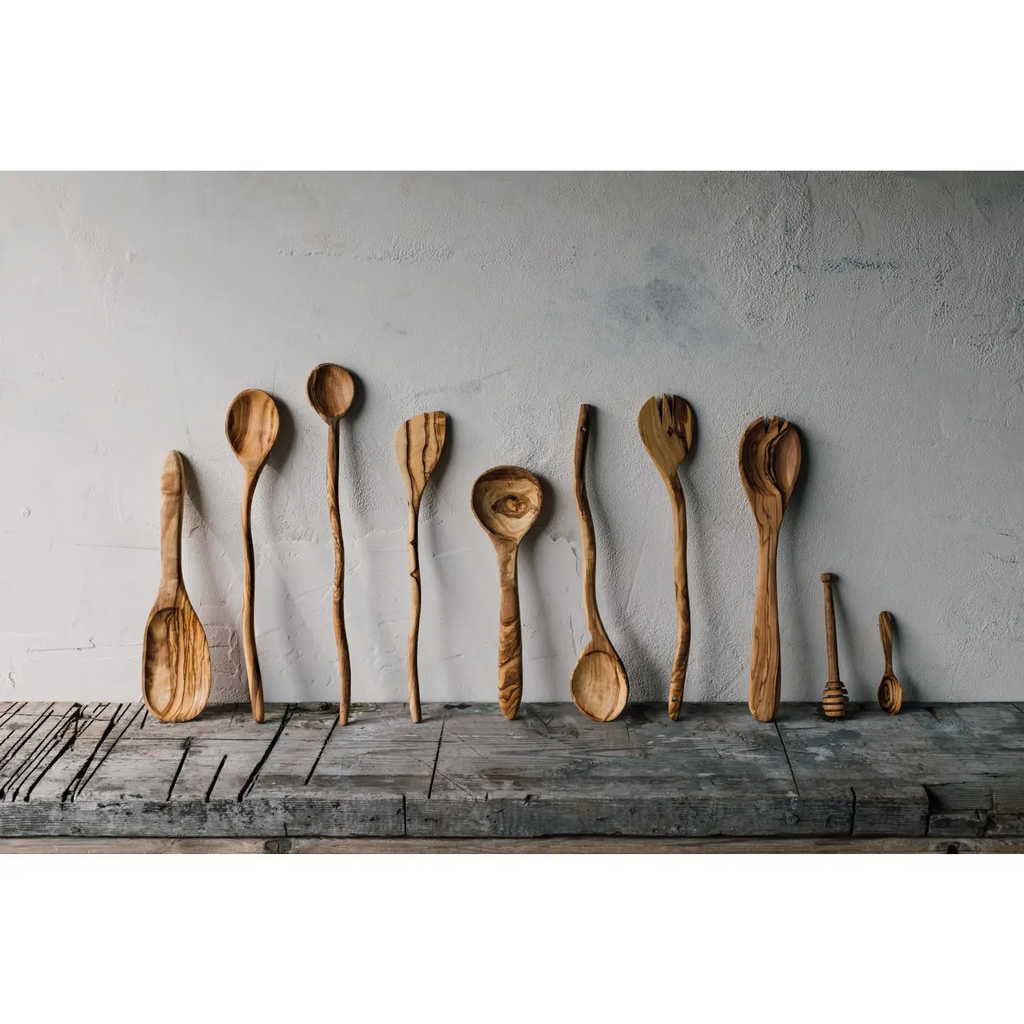 olive wood salt scoop