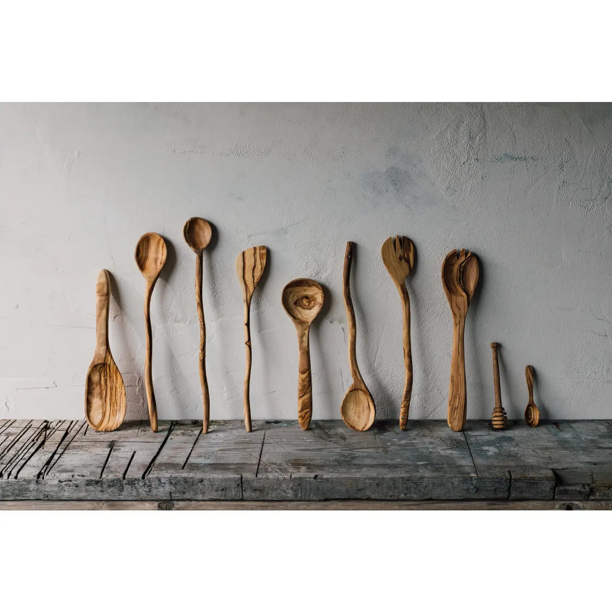 olive wood salt scoop