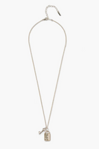 mini padlock necklace in silver