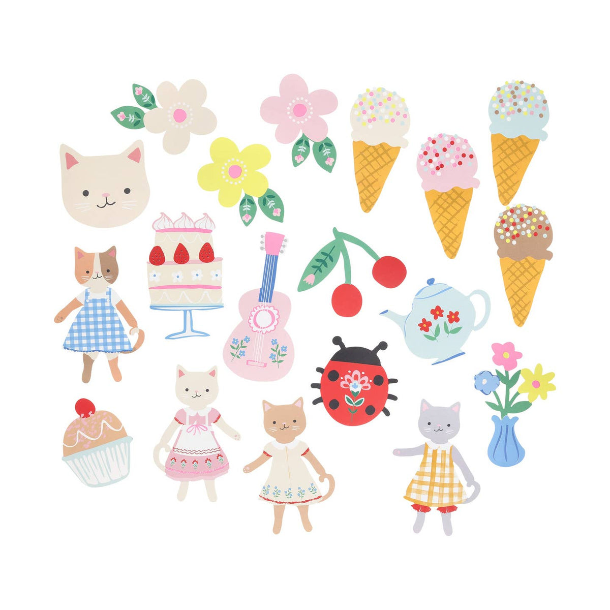 kitten club shaped stickers
