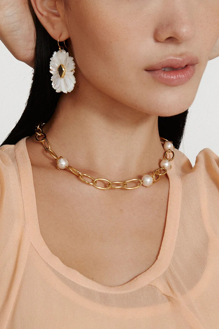 magnolia earrings in MOP
