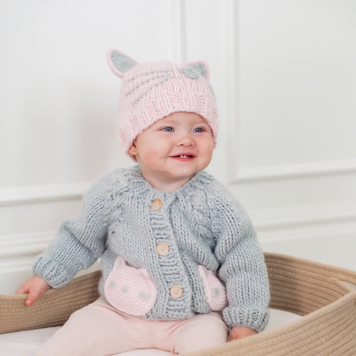 kitty baby cardigan