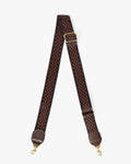 adjustable crossbody in checkered chocolate