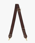 adjustable crossbody in checkered chocolate