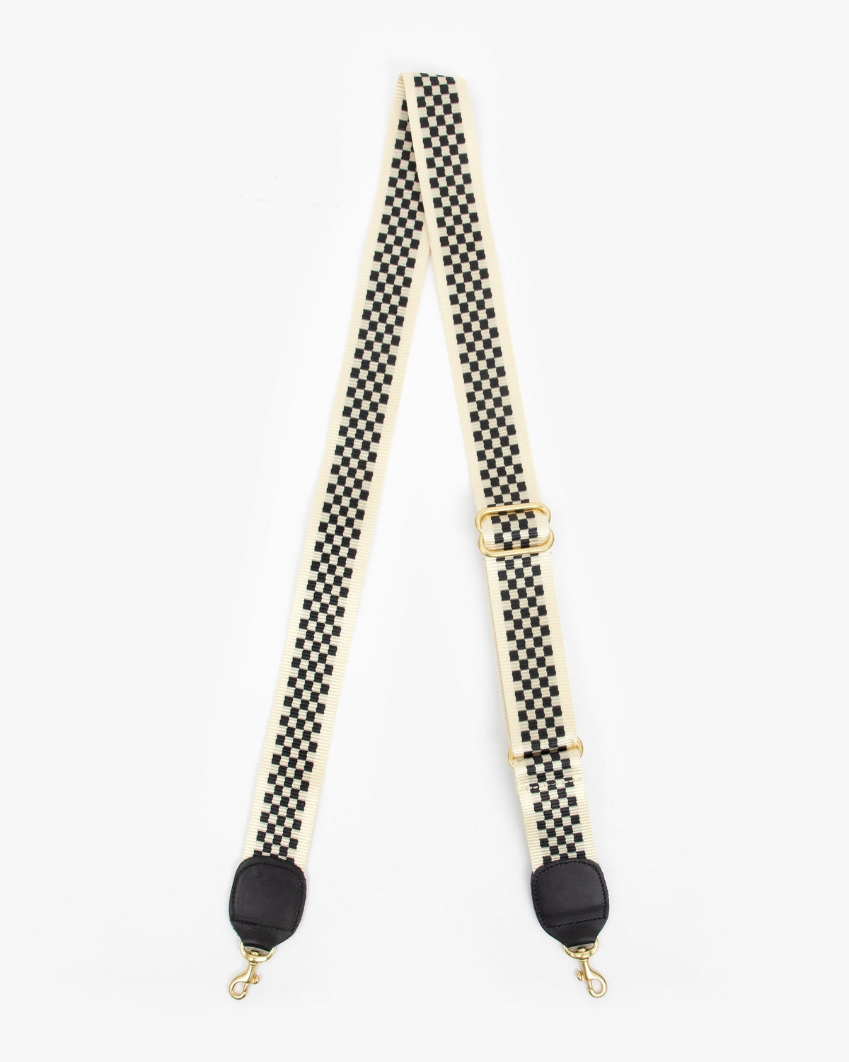 adjustable crossbody strap in checkered