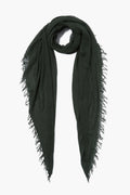 cashmere + silk scarf in kombu green