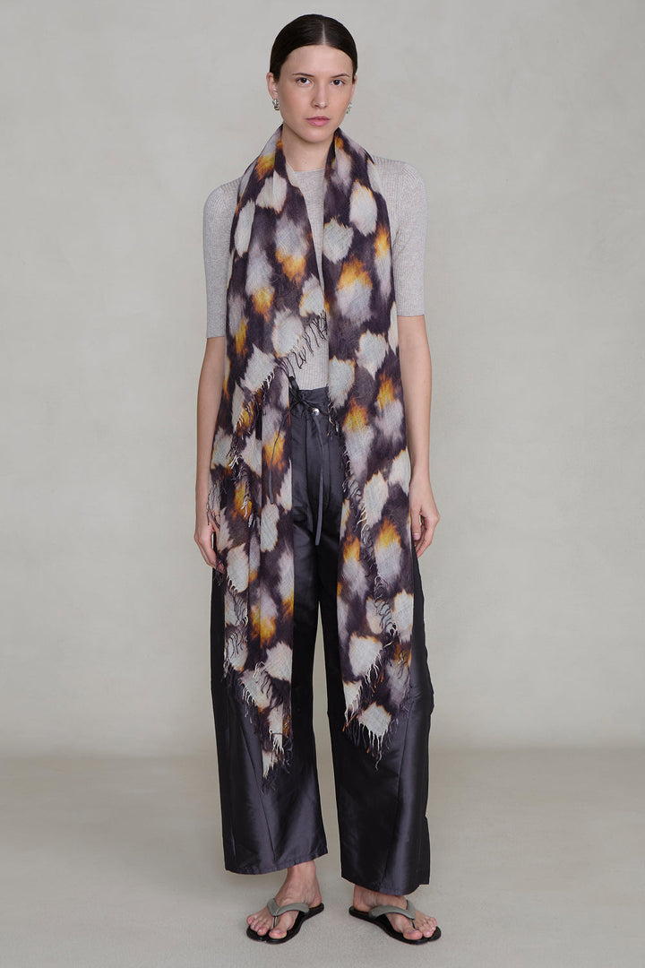 silk cashmere scarf in solar
