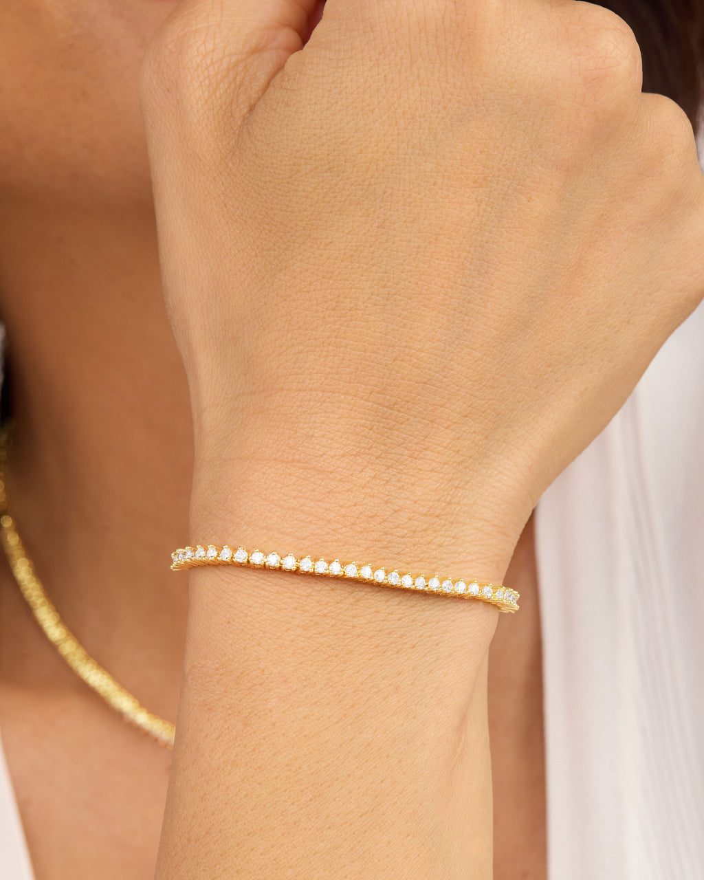 baby not your basic tennis bracelet 2mm - gold