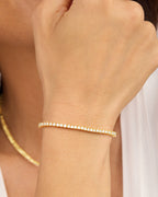 baby not your basic tennis bracelet 2mm - gold