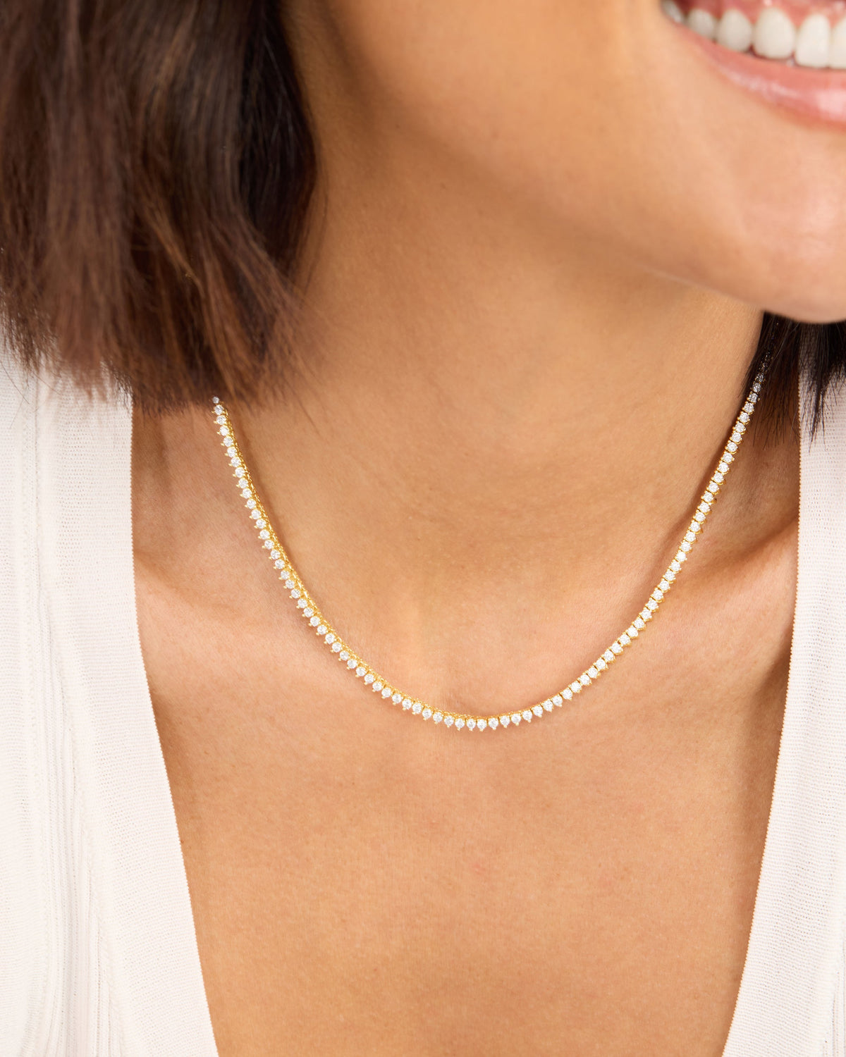 baby not your basic tennis necklace 2mm - gold