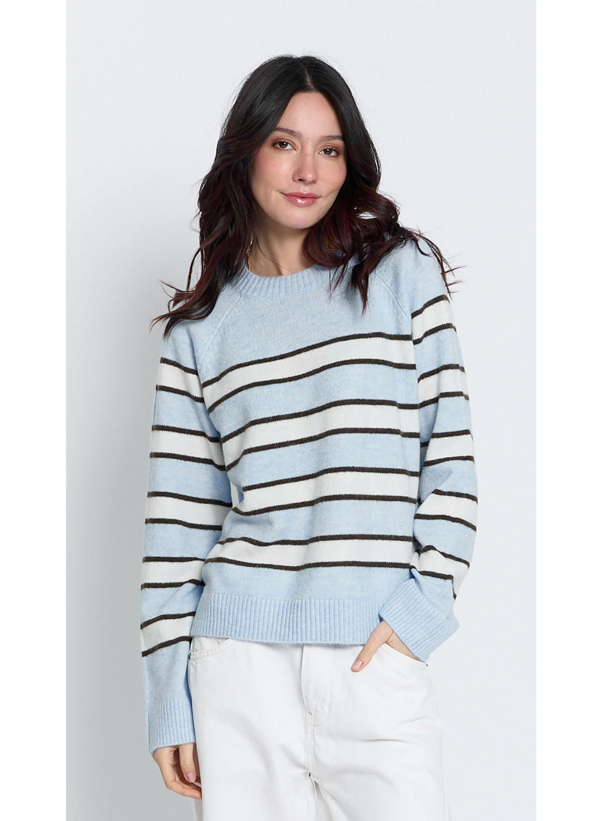 isla striped oversized raglan