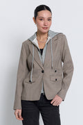 astor elongated dickey in brown check