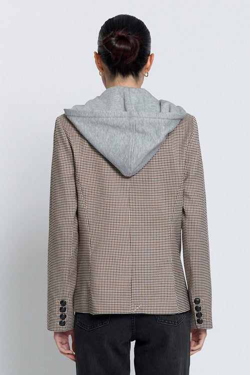 astor elongated dickey in brown check