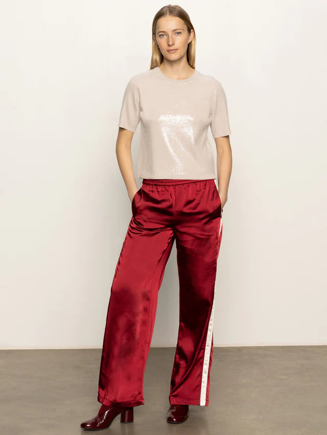 sparkle sequin sweater in mother of pearl