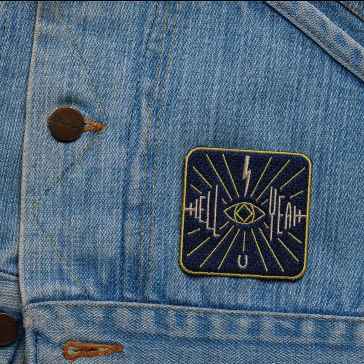 hell yeah woven patch
