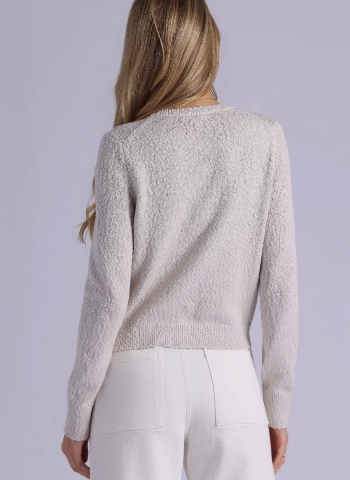 boucle cardi in chalk