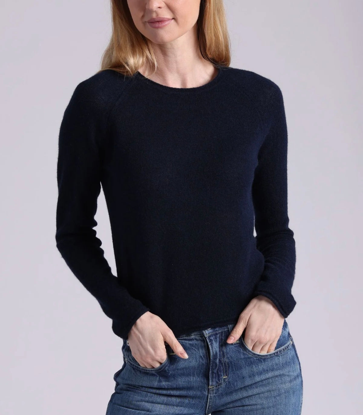 southern cashmere raglan rolled hem sweater