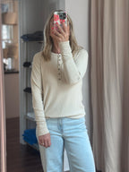 pointelle knit jersey henley