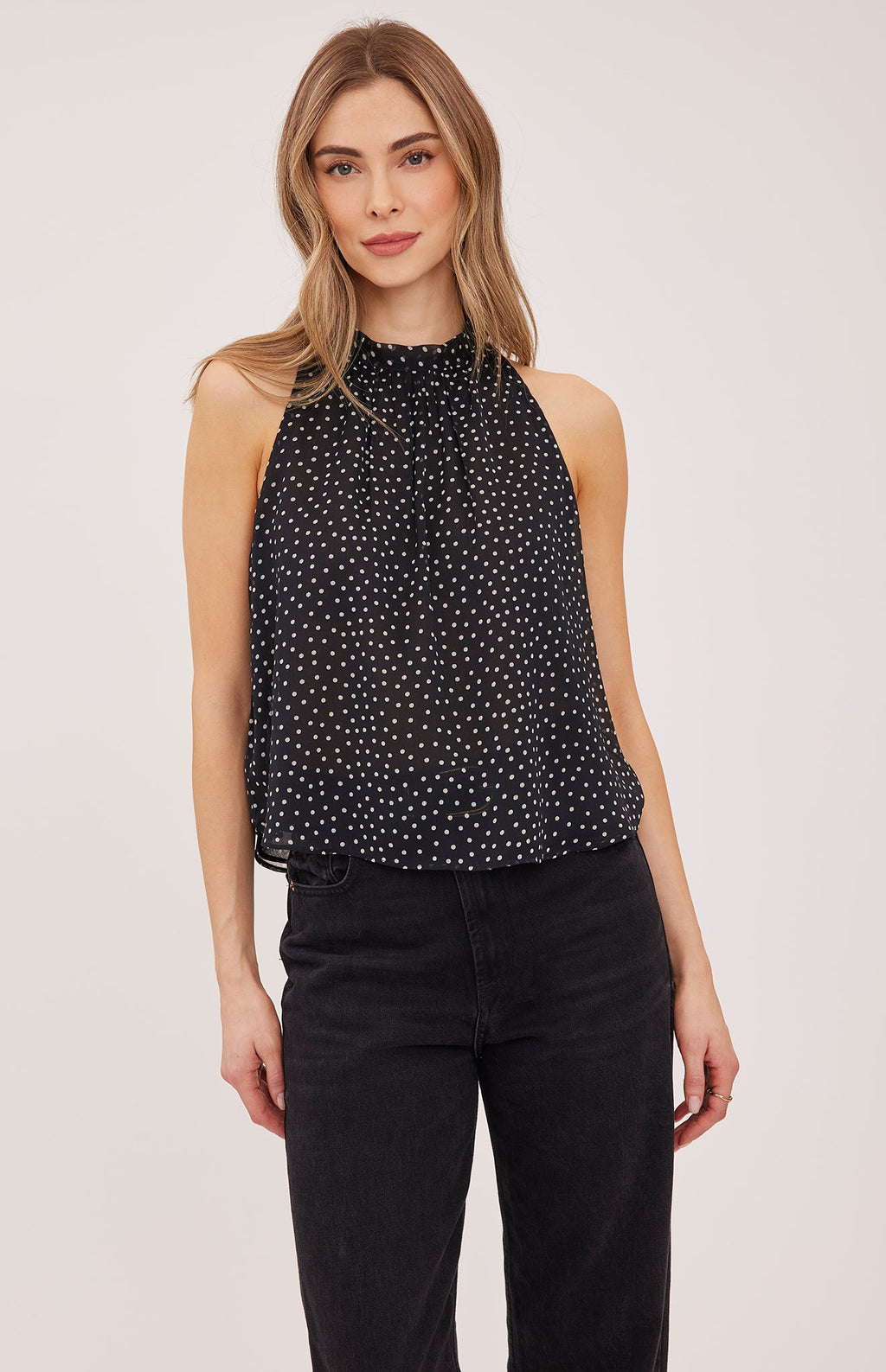lenora in black polka