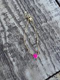 enamel heart charm chain bracelet