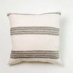 18” aden cotton throw pillow - natural + gray