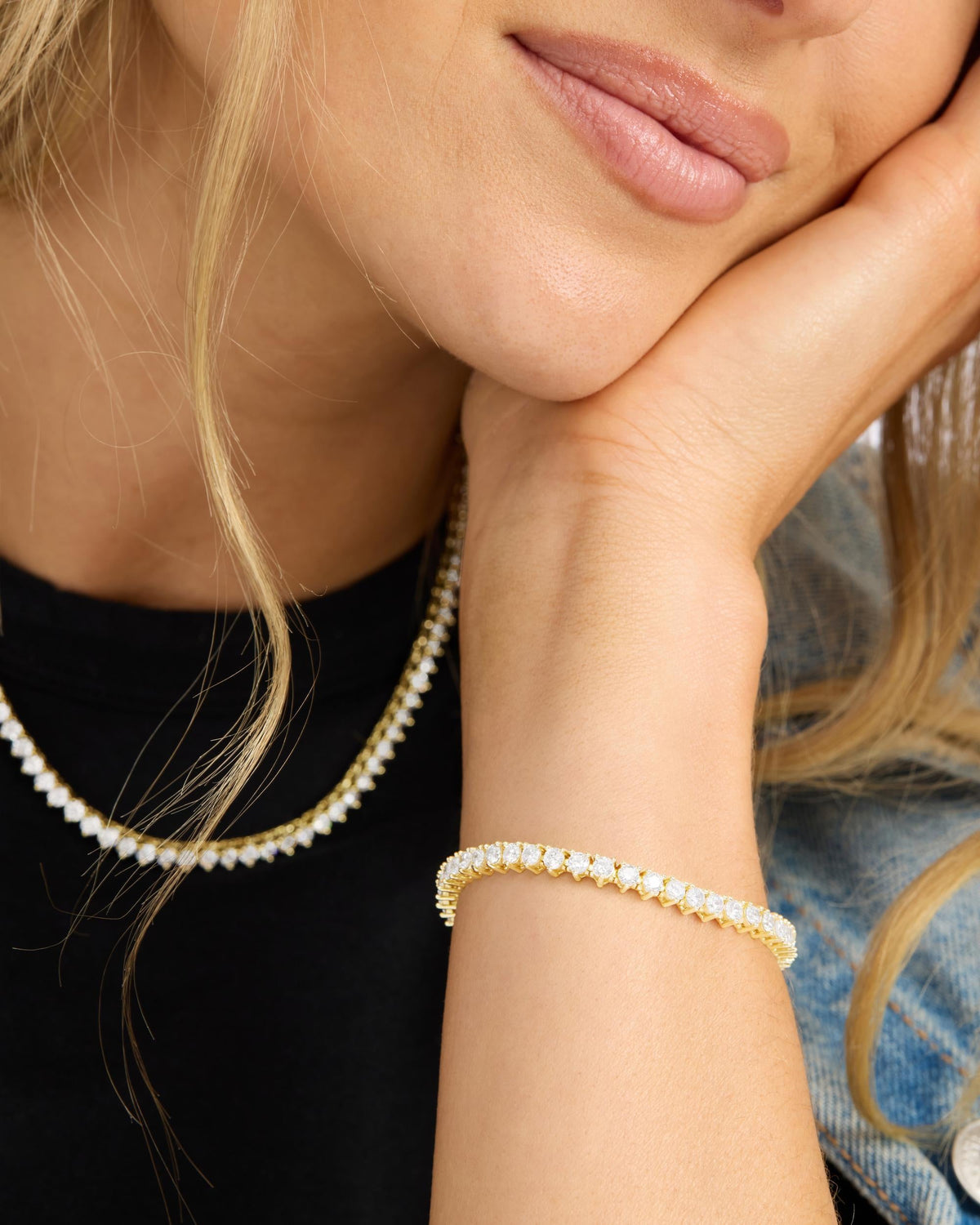 not your basic tennis bracelet 3mm - gold