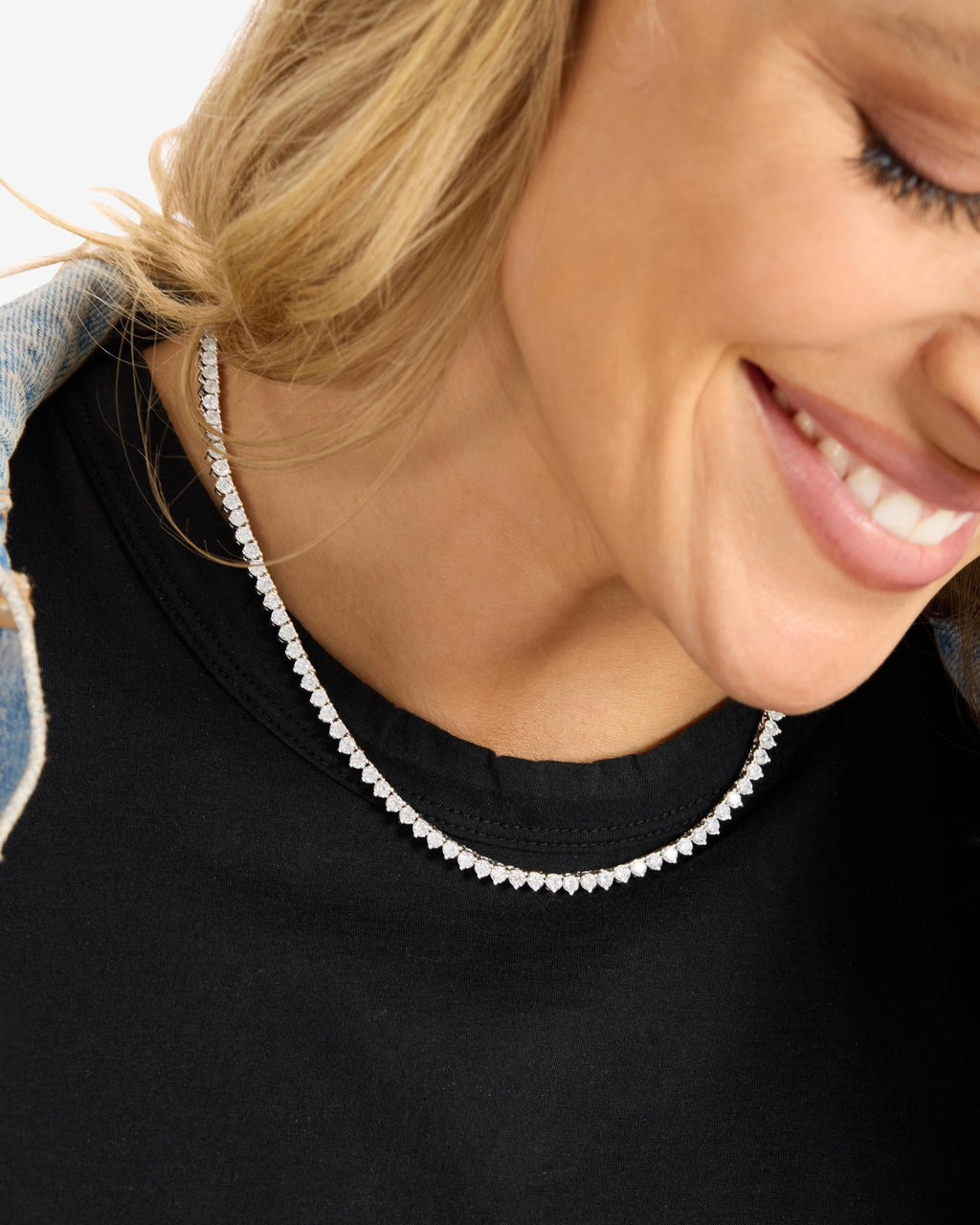 not your basic tennis necklace 3mm - silver