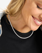 not your basic tennis necklace 3mm - silver
