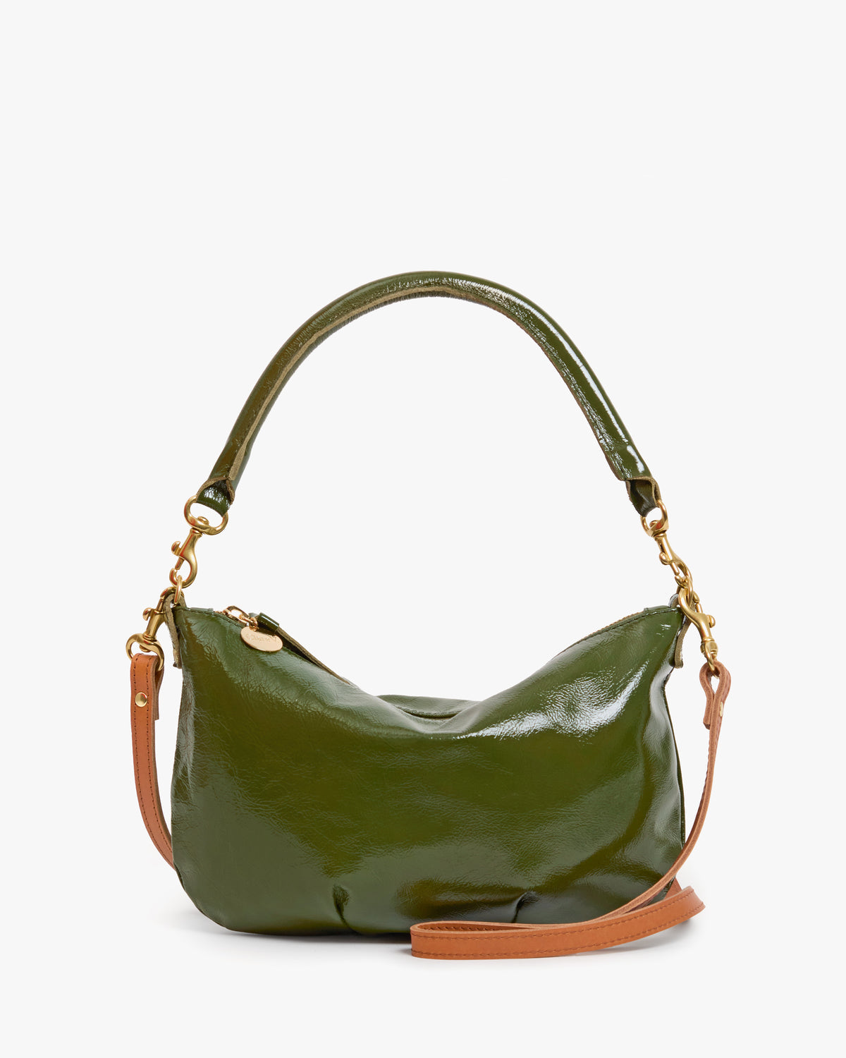 petit moyen messenger in crinkle patent army