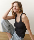 lexi rib sun-in tank in faded black