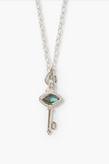 key necklace in silver + labradorite
