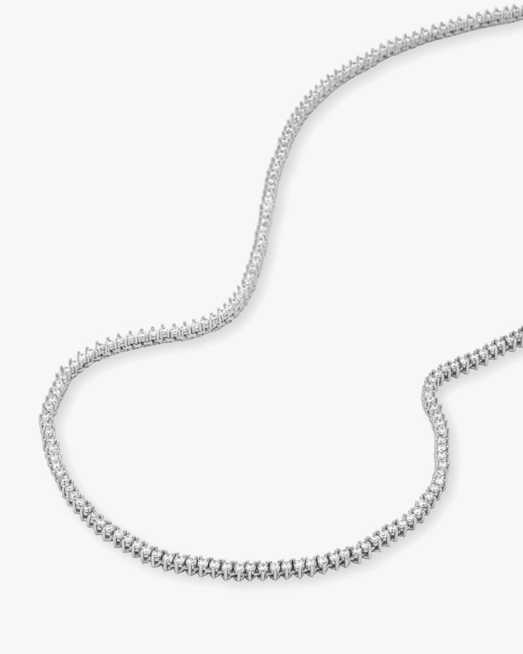 baby not your basic tennis necklace 2mm - silver